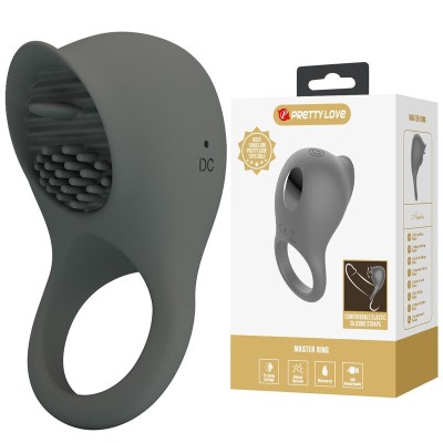 PRETTY LOVE ANILLO VIBRADOR RECARGABLE CON ESTIMULACION ORAL