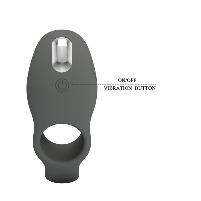 PRETTY LOVE ANILLO VIBRADOR RECARGABLE CON DOBLE ESTIMULACION