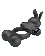 PRETTY LOVE ANILLO VIBRADOR PARA PENE CON ESTIMULADOR DE CONEJITO 10 FUNCIONES NEGRO