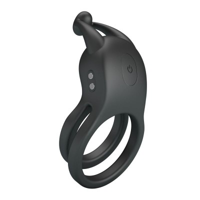 PRETTY LOVE GOODWIN ANILLO VIBRADOR DOBLE PARA PENE RECARGABLE NEGRO