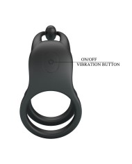 PRETTY LOVE GOODWIN ANILLO VIBRADOR DOBLE PARA PENE RECARGABLE NEGRO