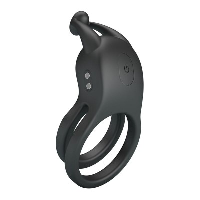 PRETTY LOVE GOODWIN ANILLO VIBRADOR DOBLE PARA PENE RECARGABLE NEGRO