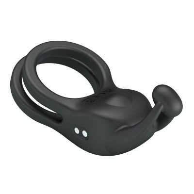 PRETTY LOVE GOODWIN ANILLO VIBRADOR DOBLE PARA PENE RECARGABLE NEGRO