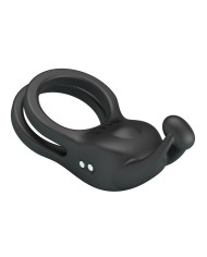 PRETTY LOVE GOODWIN ANILLO VIBRADOR DOBLE PARA PENE RECARGABLE NEGRO