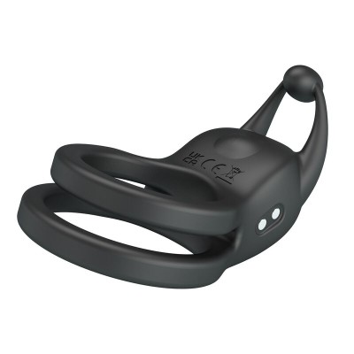 PRETTY LOVE GOODWIN ANILLO VIBRADOR DOBLE PARA PENE RECARGABLE NEGRO