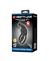 PRETTY LOVE GOODWIN ANILLO VIBRADOR DOBLE PARA PENE RECARGABLE NEGRO