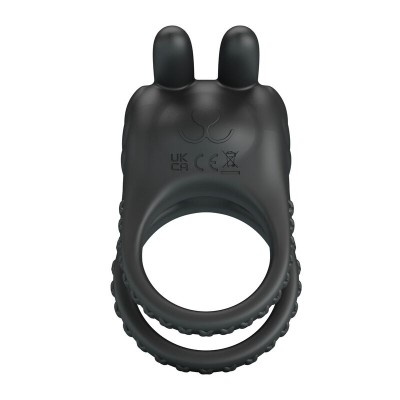 PRETTY LOVE SINI ANILLO PARA PENE VIBRADOR RECARGABLE 10 FUNCIONES NEGRO