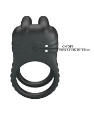 PRETTY LOVE SINI ANILLO PARA PENE VIBRADOR RECARGABLE 10 FUNCIONES NEGRO