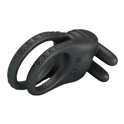 PRETTY LOVE SINI ANILLO PARA PENE VIBRADOR RECARGABLE 10 FUNCIONES NEGRO