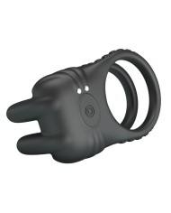 PRETTY LOVE SINI ANILLO PARA PENE VIBRADOR RECARGABLE 10 FUNCIONES NEGRO