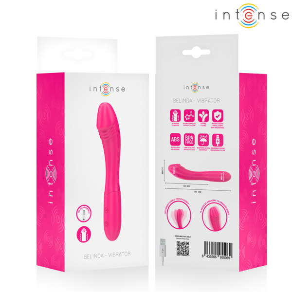 INTENSE BELINDA VIBRADOR 19 CM FLEXIBLE 10 VIBRACIONES ROSA