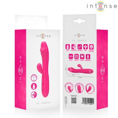 INTENSE IVY VIBRADOR FLEXIBLE 10 VIBRACIONES CON LENGUA ESTIMULADORA ROSA