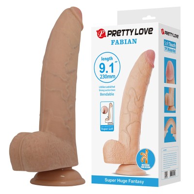 PRETTY LOVE FABIAN DILDO FLEXIBLE CON VENTOSA CARNE