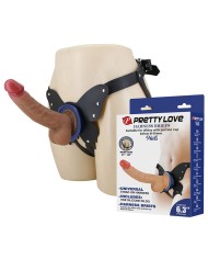 PRETTY LOVE YETI ARNES STRAP ON CON DILDO Y VENTOSA CARNE