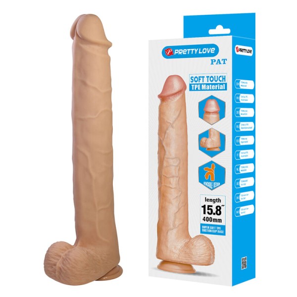 PRETTY LOVE PAT DILDO REALISTICO FLEXIBLE CON VENTOSA NATURAL 40 CM O 6 CM