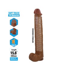 PRETTY LOVE PAT DILDO REALISTICO FLEXIBLE CON VENTOSA 40 CM O 6 CM MARRON