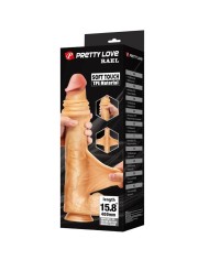 PRETTY LOVE RAEL DILDO REALISTICO FLEXIBLE CON VENTOSA 40 CM O 6 CM MARRON
