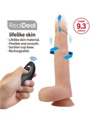 PRETTY LOVE MILES DILDO VIBRADOR CON EMPUJE Y ROTACION CONTROL REMOTO 235 CM O 48 CM COLOR NATURAL