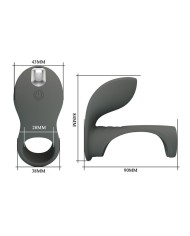 PRETTY LOVE ANILLO VIBRADOR RECARGABLE CON DOBLE ESTIMULADOR
