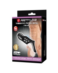PRETTY LOVE CRAIG ANILLO PARA PENE VIBRADOR RECARGABLE NEGRO