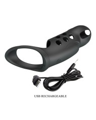 PRETTY LOVE CRAIG ANILLO PARA PENE VIBRADOR RECARGABLE NEGRO