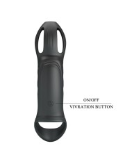 PRETTY LOVE CRAIG ANILLO PARA PENE VIBRADOR RECARGABLE NEGRO