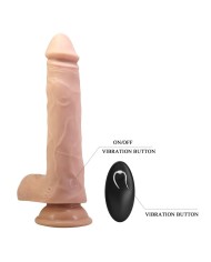 PRETTY LOVE DAVEY DILDO VIBRADOR CON EMPUJE Y ROTACION CONTROL REMOTO 225 CM O 48 CM COLOR NATURAL