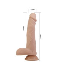 PRETTY LOVE DAVEY DILDO VIBRADOR CON EMPUJE Y ROTACION CONTROL REMOTO 225 CM O 48 CM COLOR NATURAL