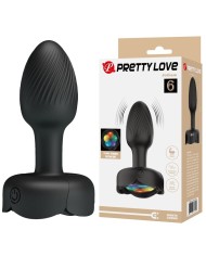PRETTY LOVE PLUG ANAL VIBRADOR 10 MODOS RECARGABLE NEGRO