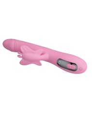 PRETTY LOVE BELLA VIBRADOR RABBIT CON ESTIMULACION MARIPOSA Y LED ROSA
