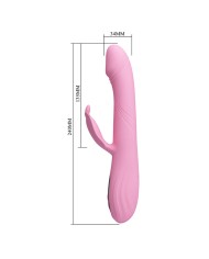 PRETTY LOVE BELLA VIBRADOR RABBIT CON ESTIMULACION MARIPOSA Y LED ROSA