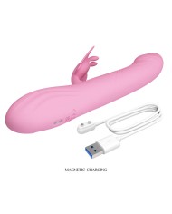 PRETTY LOVE BELLA VIBRADOR RABBIT CON ESTIMULACION MARIPOSA Y LED ROSA