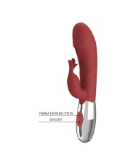 PRETTY LOVE VIBRADOR RABBIT ROSEWOOD 30 FUNCIONES RECARGABLE USB ROJO