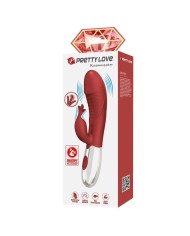 PRETTY LOVE VIBRADOR RABBIT ROSEWOOD 30 FUNCIONES RECARGABLE USB ROJO