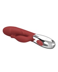 PRETTY LOVE VIBRADOR RABBIT ROSEWOOD 30 FUNCIONES RECARGABLE USB ROJO