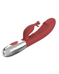 PRETTY LOVE VIBRADOR RABBIT ROSEWOOD 30 FUNCIONES RECARGABLE USB ROJO