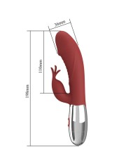 PRETTY LOVE VIBRADOR RABBIT ROSEWOOD 30 FUNCIONES RECARGABLE USB ROJO