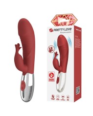 PRETTY LOVE VIBRADOR RABBIT ROSEWOOD 30 FUNCIONES RECARGABLE USB ROJO
