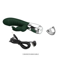 PRETTY LOVE VIBRADOR RABBIT NAUGHTY BUNNY 30 FUNCIONES RECARGABLE USB VERDE