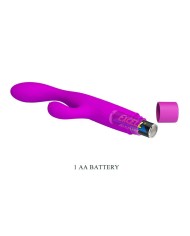 PRETTY LOVE JENE VIBRADOR DOBLE ESTIMULACION PARA PUNTO G Y CLITORIS MORADO