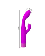 PRETTY LOVE JENE VIBRADOR DOBLE ESTIMULACION PARA PUNTO G Y CLITORIS MORADO