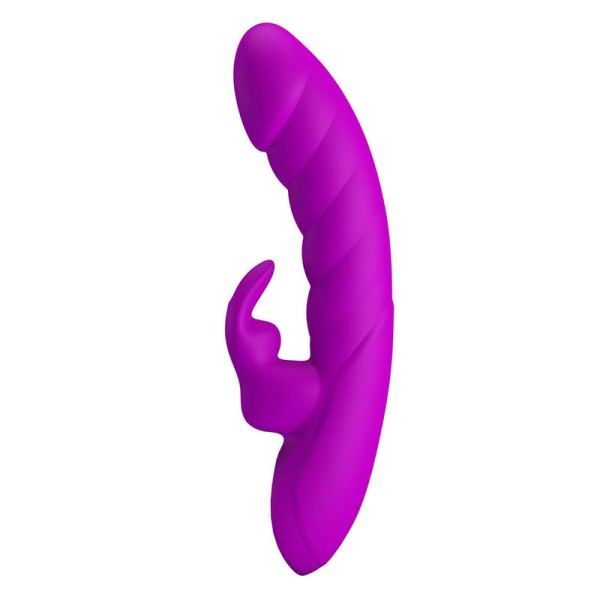 PRETTY LOVE MONICA VIBRADOR DOBLE ESTIMULACION PARA PUNTO G Y CLITORIS RECARGABLE MORADO