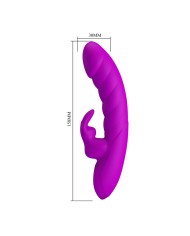 PRETTY LOVE MONICA VIBRADOR DOBLE ESTIMULACION PARA PUNTO G Y CLITORIS RECARGABLE MORADO