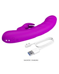 PRETTY LOVE MONICA VIBRADOR DOBLE ESTIMULACION PARA PUNTO G Y CLITORIS RECARGABLE MORADO
