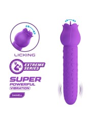 PRETTY LOVE DANNELL VIBRADOR CON ESTIMULACION ORAL Y CLITORAL RECARGABLE MORADO