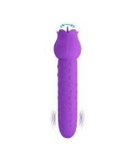PRETTY LOVE DANNELL VIBRADOR CON ESTIMULACION ORAL Y CLITORAL RECARGABLE MORADO