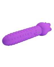 PRETTY LOVE DANNELL VIBRADOR CON ESTIMULACION ORAL Y CLITORAL RECARGABLE MORADO