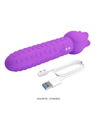 PRETTY LOVE DANNELL VIBRADOR CON ESTIMULACION ORAL Y CLITORAL RECARGABLE MORADO