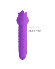 PRETTY LOVE DANNELL VIBRADOR CON ESTIMULACION ORAL Y CLITORAL RECARGABLE MORADO