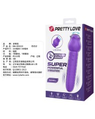 PRETTY LOVE DANNELL VIBRADOR CON ESTIMULACION ORAL Y CLITORAL RECARGABLE MORADO